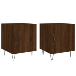 Berkfield Home Modern Bedside Cabinets 2 pcs Brown Oak 40x40x50 cm Engineered Wood - Size: 40 x 40 x 50 cm - thumbnail 3