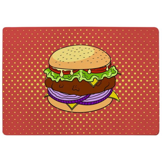 Benjamin Tate Design The Pop Art Illustration Of Burger Designer Rug in Natural - Size: Large - image 1
