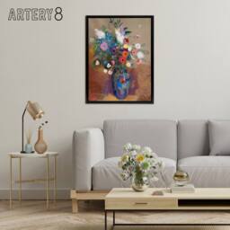 "Artery8 Bouquet of Flowers in a Vase Redon Black Framed Canvas Wall Art - Size: W12"" x H16""" - thumbnail 3
