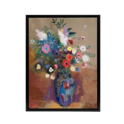 "Artery8 Bouquet of Flowers in a Vase Redon Black Framed Canvas Wall Art - Size: W12"" x H16""" - thumbnail 1