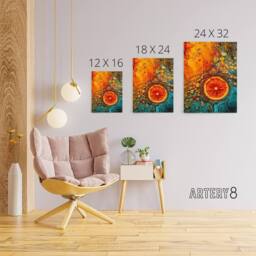 "Artery8 Dried Fruit Slice Abstract Kitchen Decor Canvas Wall Art Print in Orange - Size: W24"" x H32""" - thumbnail 4