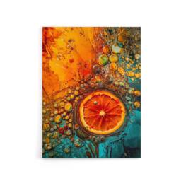 "Artery8 Dried Fruit Slice Abstract Kitchen Decor Canvas Wall Art Print in Orange - Size: W24"" x H32""" - thumbnail 1