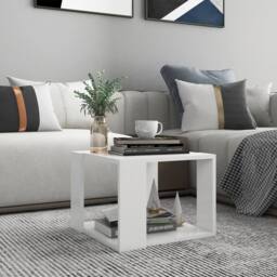 Berkfield Home Coffee Table White 40x40x30 cm Engineered Wood - Size: 40 x 40 x 30 cm - thumbnail 2
