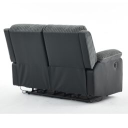 FURNITURE ONE Electric Reclining Chair, Corduroy Fabric Recliner Loveseat - Loveseat in Grey - Size: 1 Pack - thumbnail 4