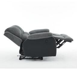 FURNITURE ONE Electric Reclining Chair, Corduroy Fabric Recliner Loveseat - Loveseat in Grey - Size: 1 Pack - thumbnail 3