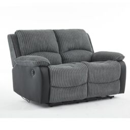 FURNITURE ONE Electric Reclining Chair, Corduroy Fabric Recliner Loveseat - Loveseat in Grey - Size: 1 Pack - thumbnail 5