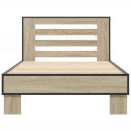 Berkfield Home Bed Frame without Mattress Sonoma Oak 75x190 cm Small Single in Light Oak - thumbnail 4