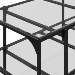 Berkfield Home Coffee Table with Transparent Glass Top 98.5x50x45 cm Steel - thumbnail 8