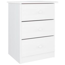 Berkfield Home Bedside Cabinet ALTA White 41x35x55 cm Solid Wood Pine - Size: 41 x 35 x 55 cm - thumbnail 2