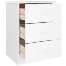Berkfield Home Bedside Cabinet ALTA White 41x35x55 cm Solid Wood Pine - Size: 41 x 35 x 55 cm - thumbnail 4