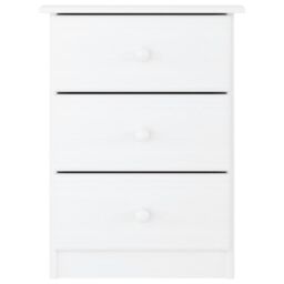 Berkfield Home Bedside Cabinet ALTA White 41x35x55 cm Solid Wood Pine - Size: 41 x 35 x 55 cm - thumbnail 3