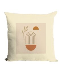 Mafett Set of 4 Boho Cushion Covers Minimalist Abstract Designs in Neutral Earthy Tones in Beige - thumbnail 4