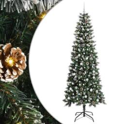 Berkfield Home Artificial Christmas Tree with 300 LEDs Green 96 x 96 x 240 cm - thumbnail 2