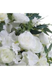 ExtraStar Silk Rose Artificial Bouquet Wedding Table Centerpiece in White - thumbnail 2