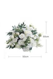 ExtraStar Silk Rose Artificial Bouquet Wedding Table Centerpiece in White - thumbnail 3