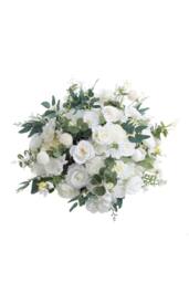 ExtraStar Silk Rose Artificial Bouquet Wedding Table Centerpiece in White - thumbnail 1