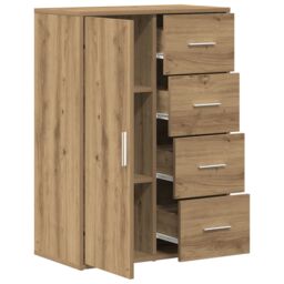 Berkfield Home Sideboard Artisan Oak 60x31x84 cm Engineered Wood in Brown - Size: 60 x 31 x 84 cm - thumbnail 2