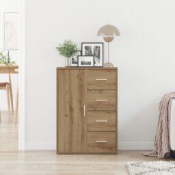 Berkfield Home Sideboard Artisan Oak 60x31x84 cm Engineered Wood in Brown - Size: 60 x 31 x 84 cm - thumbnail 4
