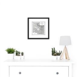 Artery8 Hayden 1871 Yellowstone National Park USA Map 8X8 Inch Square Wooden Framed Wall Art Print Picture with Mount in Black - thumbnail 2