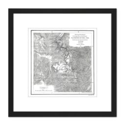 Artery8 Hayden 1871 Yellowstone National Park USA Map 8X8 Inch Square Wooden Framed Wall Art Print Picture with Mount in Black - thumbnail 1