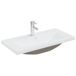 Berkfield Home 2 Piece Bathroom Furniture Set Ceramic & Engineered Wood in Light Tan - thumbnail 6