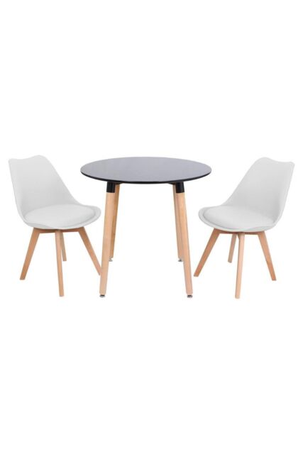 Life Interiors 'Round Lorenzo' Dining Set with a Table & Chairs Set of 2 in White - image 1