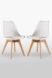 Life Interiors 'Round Lorenzo' Dining Set with a Table & Chairs Set of 2 in White - thumbnail 3
