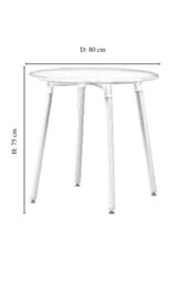 Life Interiors 'Round Lorenzo' Dining Set with a Table & Chairs Set of 2 in White - thumbnail 8