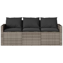 Berkfield Home 2 Piece Garden Dining Set with Cushions Grey Poly Rattan - thumbnail 6