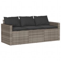 Berkfield Home 2 Piece Garden Dining Set with Cushions Grey Poly Rattan - thumbnail 4
