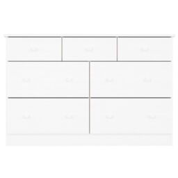 Berkfield Home Chest of Drawers ALTA White 112x35x73 cm Solid Wood Pine - Size: 112 x 35 x 73 cm - thumbnail 4