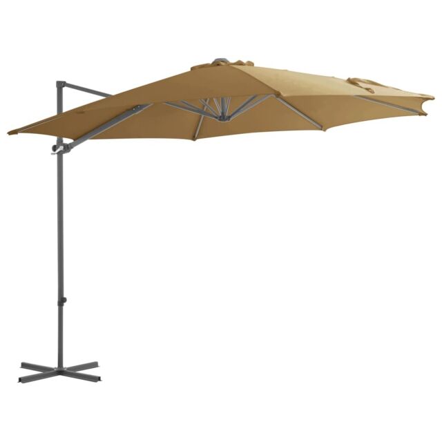 Berkfield Home Cantilever Umbrella with Steel Pole Taupe 300 cm in Beige - image 1