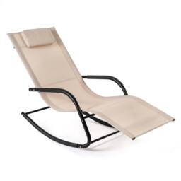 KORVIXA Outdoor Rocking Chair Patio Lounge Chair in Beige - Size: 100 cm x 100 cm