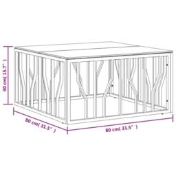 Berkfield Home Coffee Table 80x80x40 cm Stainless Steel & Glass in Silver - Size: 80 x 80 x 40 cm - thumbnail 6