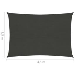 Berkfield Home Sunshade Sail 160 g/m ² Anthracite 3.5x4.5 m HDPE in Black - thumbnail 6