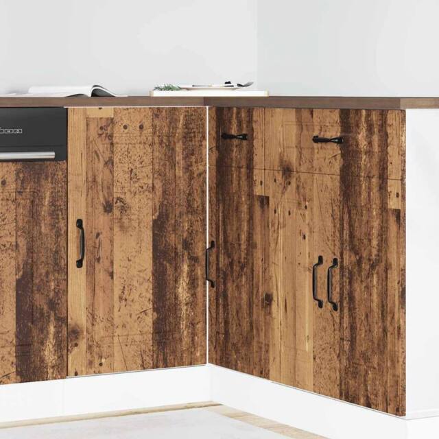 Berkfield Home Kitchen Base Cabinet Kalmar Old Wood Engineered Wood in Brown - image 1