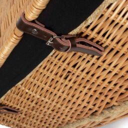 Red Hamper 72cm Rope Handled Cotton Lined Wicker Trunk in Black - thumbnail 3