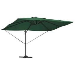 Berkfield Home Elegant Cantilever Roma Parasol with LEDs Green 352x251x265 cm Al - Size: 352 x 251 x 265 cm - thumbnail 5