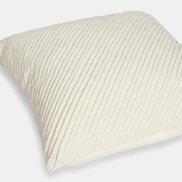 OHS 2 Pack Pleated Velvet Cushion Covers with Invisible Zipper in Cream - Size: 45 cm x 45 cm - thumbnail 2