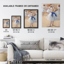 "Artery8 Dancer Ballerina Pastel Drawing Degas Vintage Wall Art Print Poster in Beige - Size: W18"" x H24""" - thumbnail 3