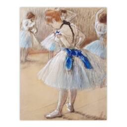 "Artery8 Dancer Ballerina Pastel Drawing Degas Vintage Wall Art Print Poster in Beige - Size: W18"" x H24""" - thumbnail 1