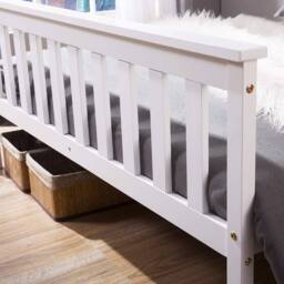 STILVORA 4ft6 Double Bed Frame with Wooden Structure, White - thumbnail 9