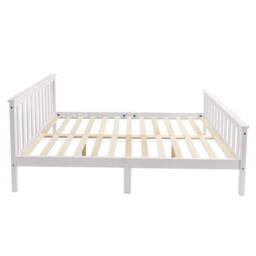 STILVORA 4ft6 Double Bed Frame with Wooden Structure, White - thumbnail 6