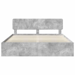 Berkfield Home Bed Frame with Headboard Concerte 180 x 200 cm Solid Pine Wood in Grey - thumbnail 7