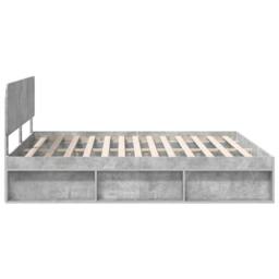 Berkfield Home Bed Frame with Headboard Concerte 180 x 200 cm Solid Pine Wood in Grey - thumbnail 8