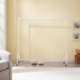 House of Home 5ft White Heavy Duty Clothes Rail Metal Garment Rack Hanging Clothing - thumbnail 7
