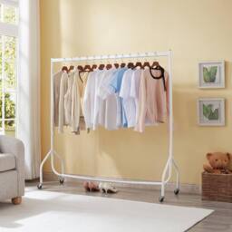 House of Home 5ft White Heavy Duty Clothes Rail Metal Garment Rack Hanging Clothing