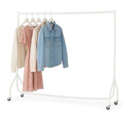 House of Home 5ft White Heavy Duty Clothes Rail Metal Garment Rack Hanging Clothing - thumbnail 2