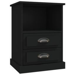 Berkfield Home Bedside Cabinets 2 pcs Black 43x36x60 cm - Size: 43 x 36 x 60 cm - thumbnail 6