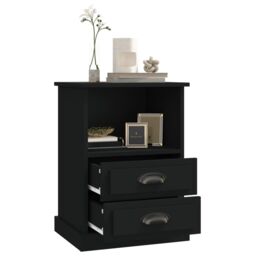 Berkfield Home Bedside Cabinets 2 pcs Black 43x36x60 cm - Size: 43 x 36 x 60 cm - thumbnail 5